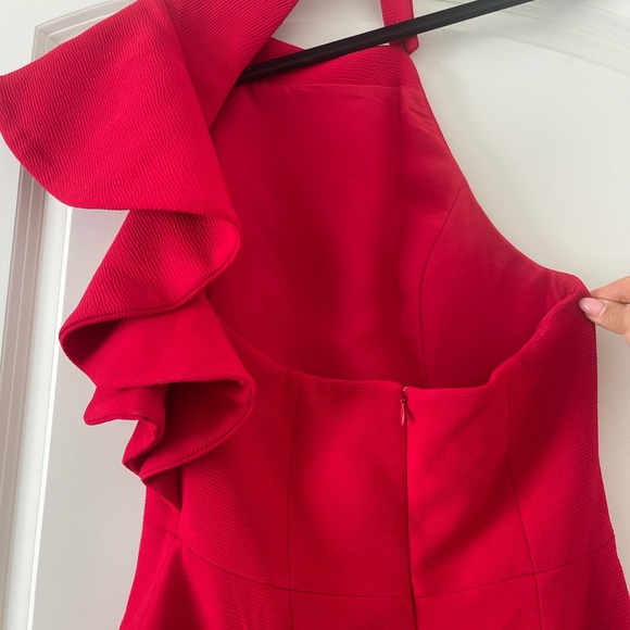 C/MEO Collective Heart Commands One-Shoulder Flutter Dress Size M Red - Picture 3 of 3